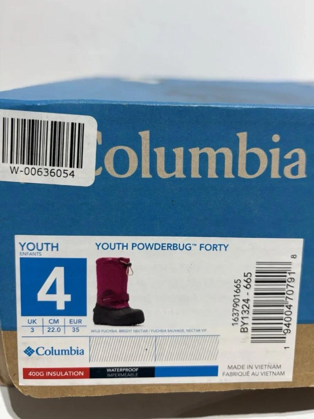 Columbia Youth Powderbug Forty Waterproof Winter Boots Purple, Girls’ Size 4 M